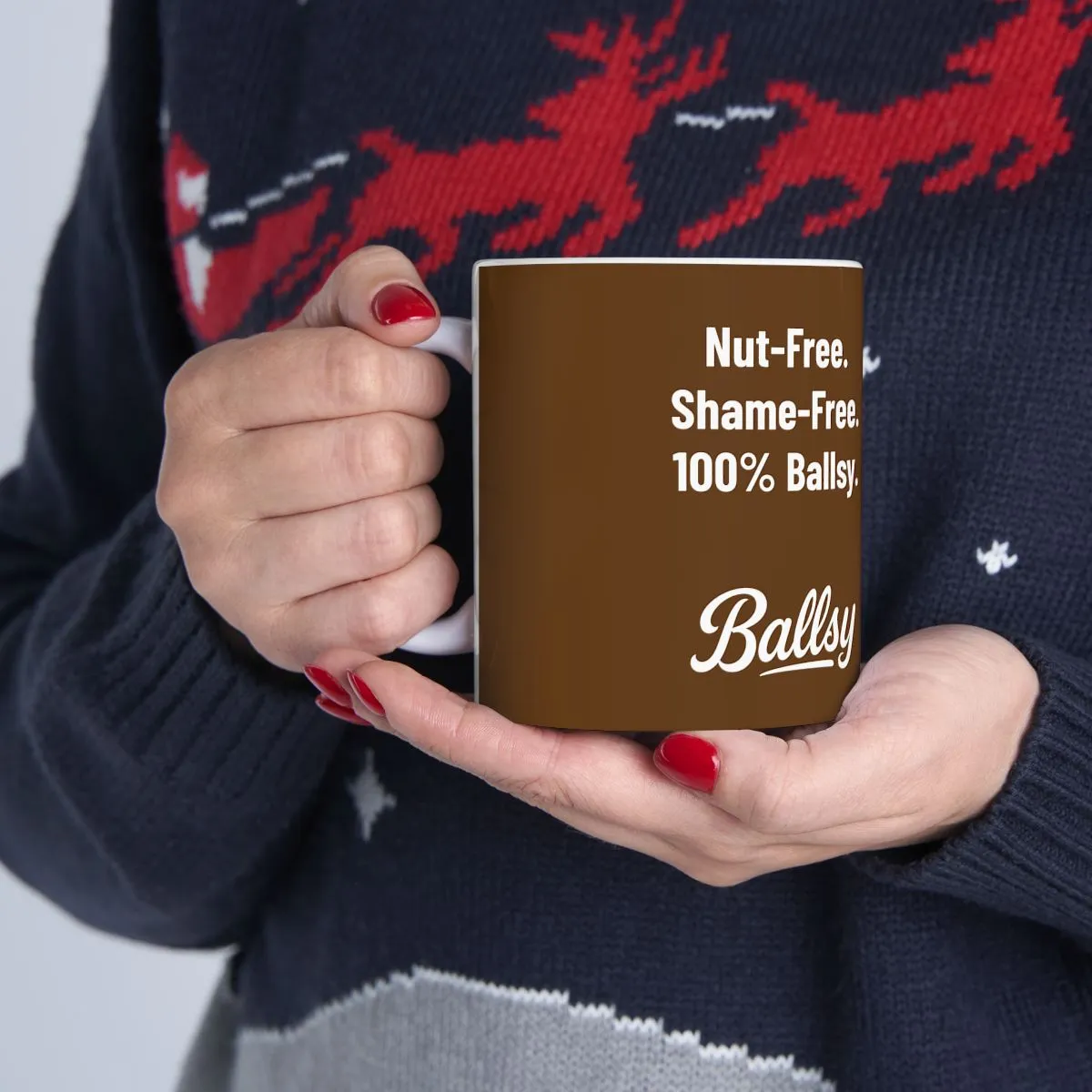 Nut-Free Shame-Free 100% Ballsy Mug